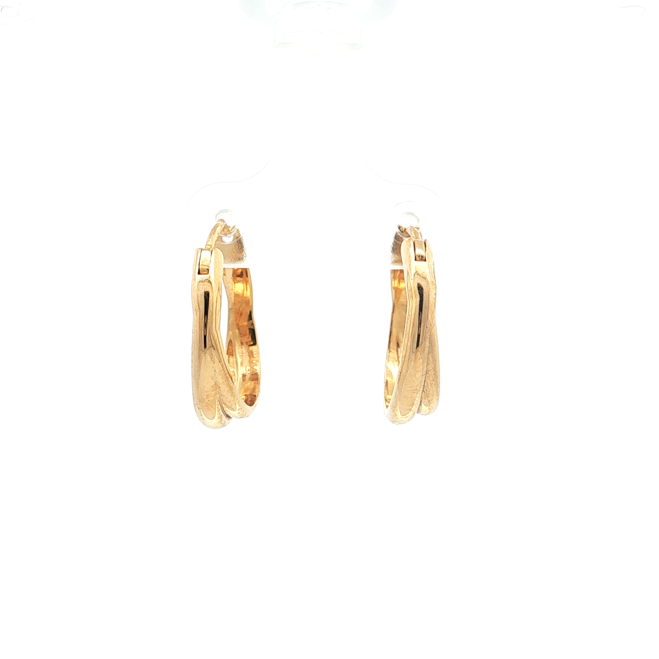 Crossover Gold Hoop Earrings