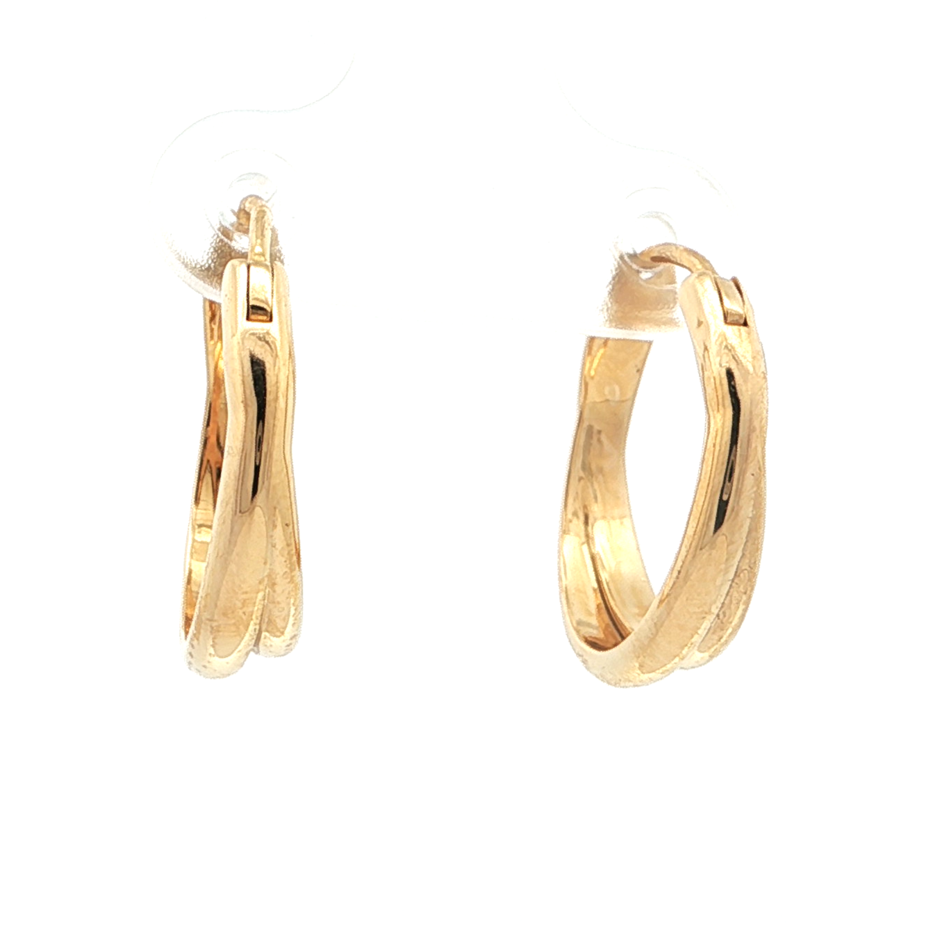 Crossover Gold Hoop Earrings
