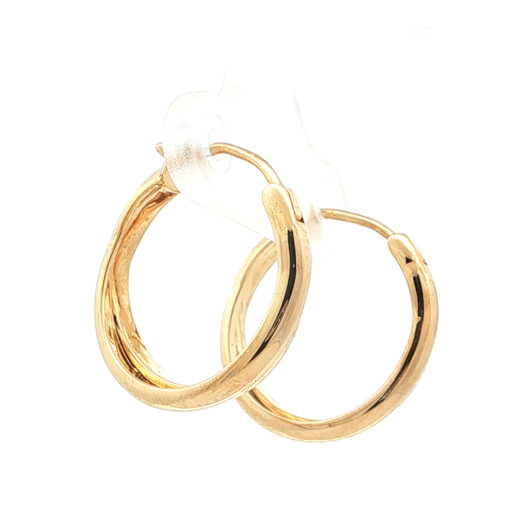 Crossover Gold Hoop Earrings