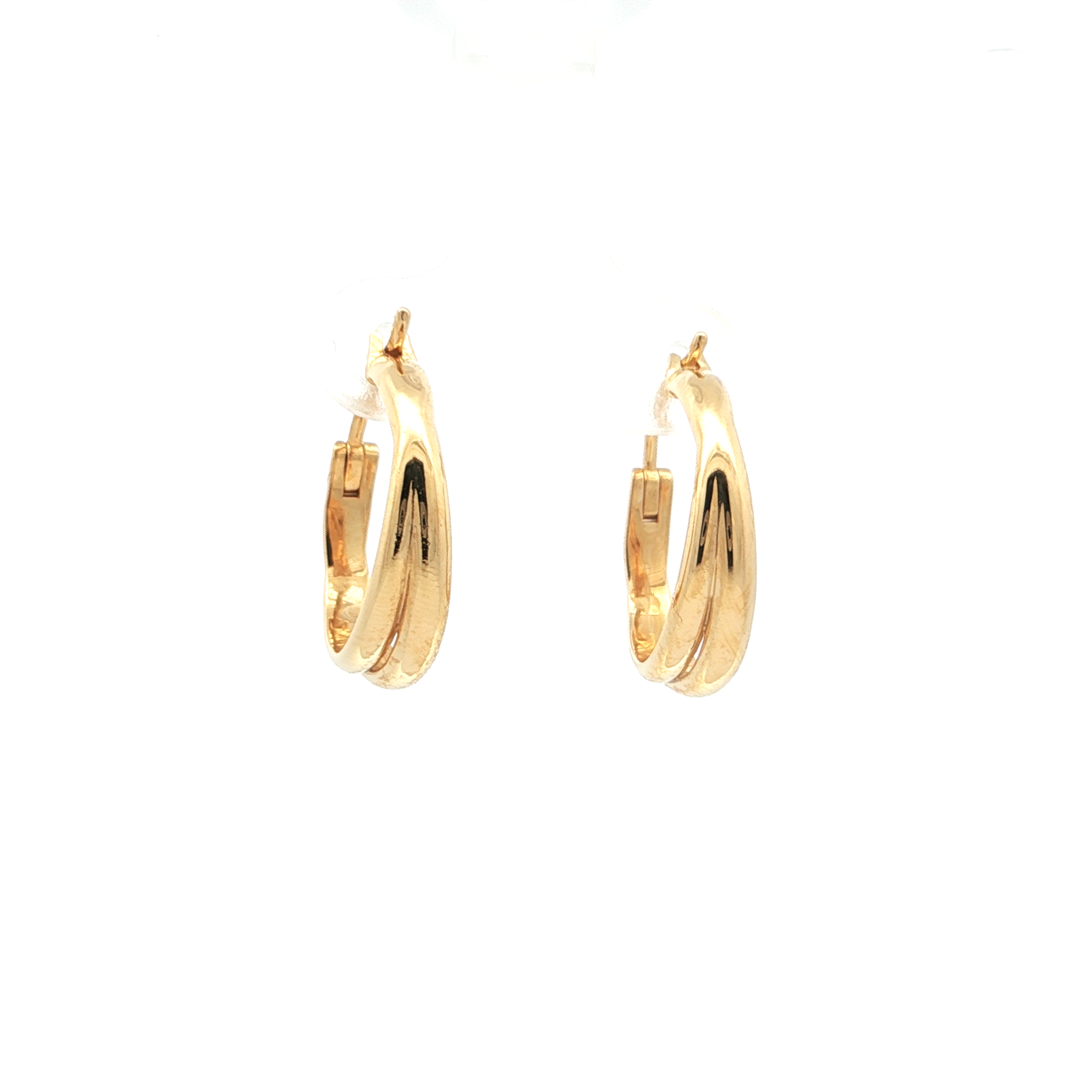 Crossover Gold Hoop Earrings