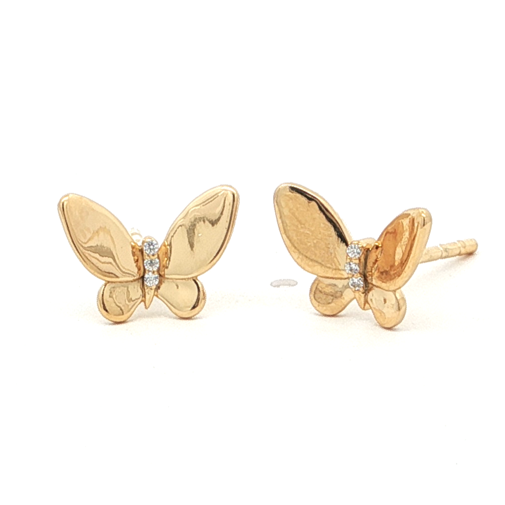 Butterfly Stud Earrings | Gold Plated