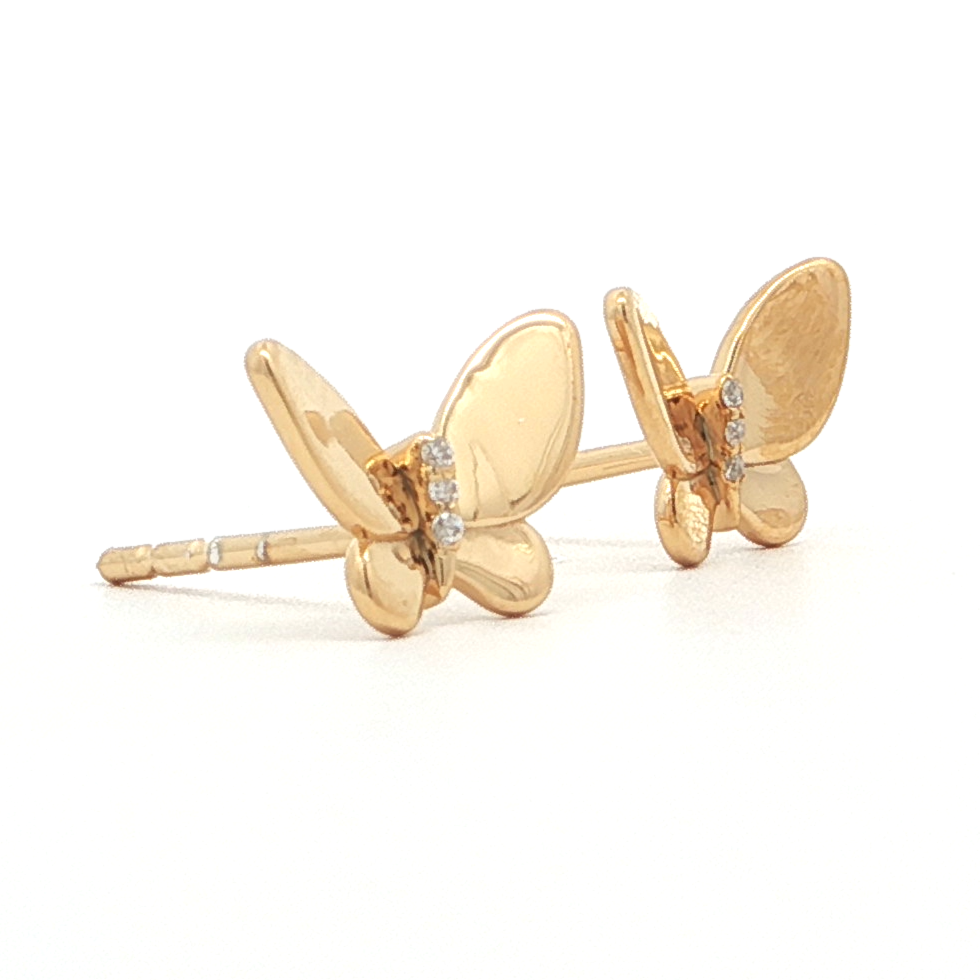 Butterfly Stud Earrings | Gold Plated