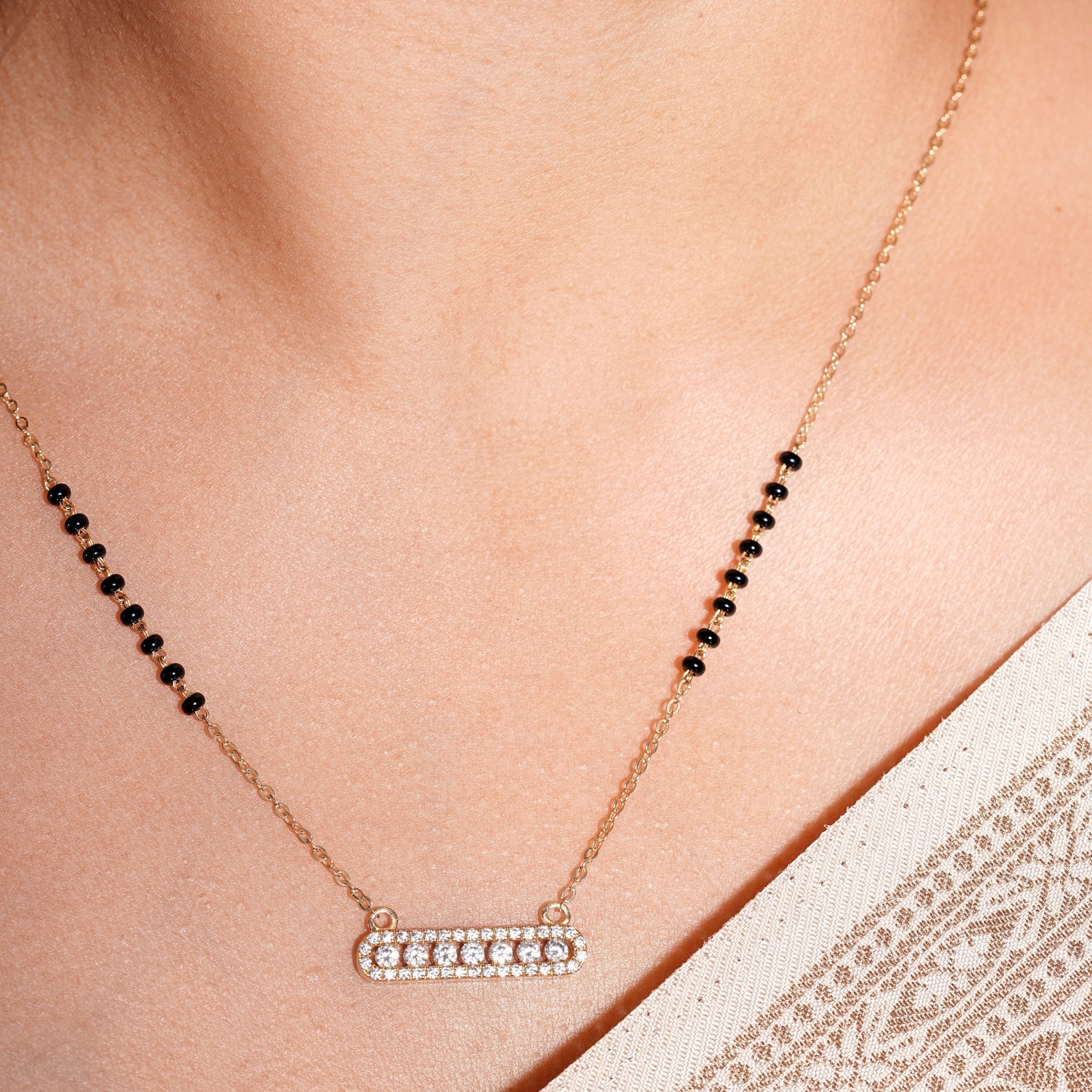 Modern Sleek Bar Mangalsutra | Gold Vermeil