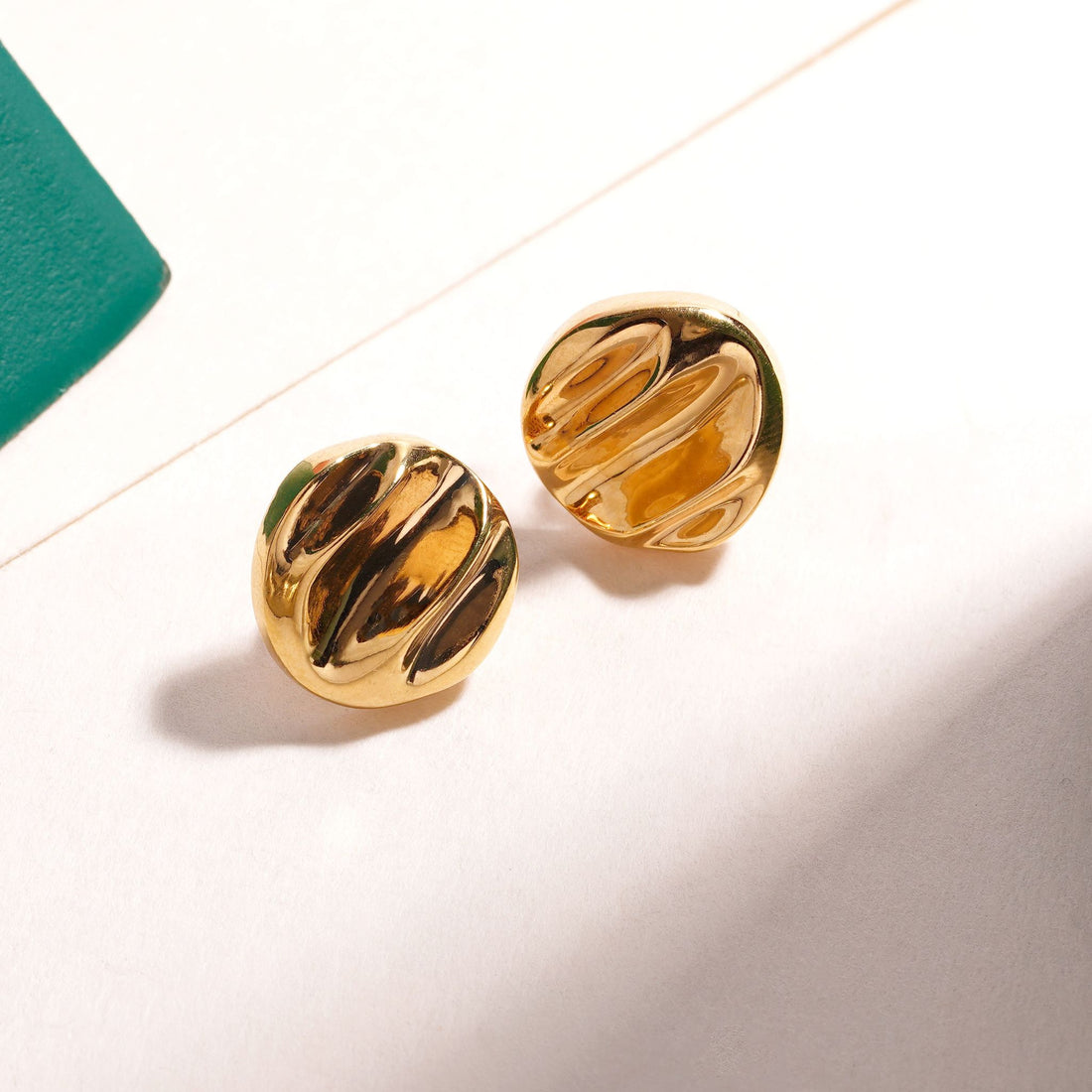Bold Round Textured Stud Earrings