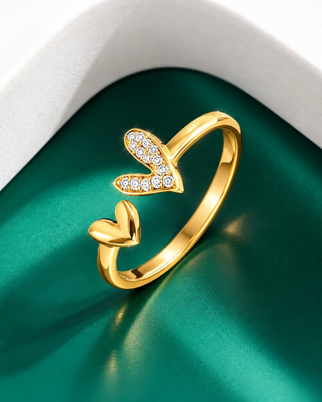 Dual Heart Vermeil Ring