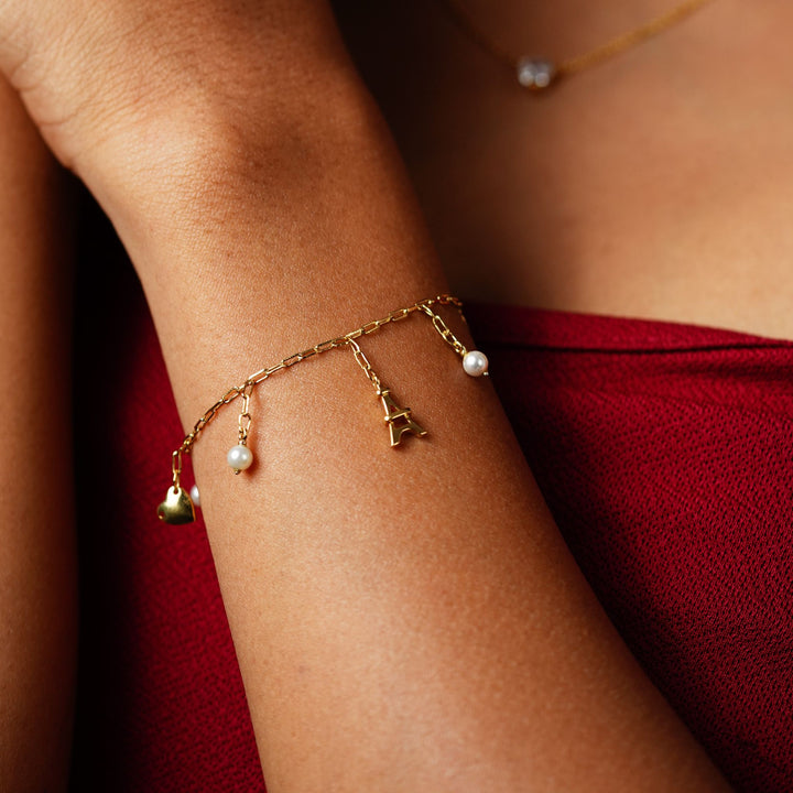 Paris Charm Bracelet | Gold Plated