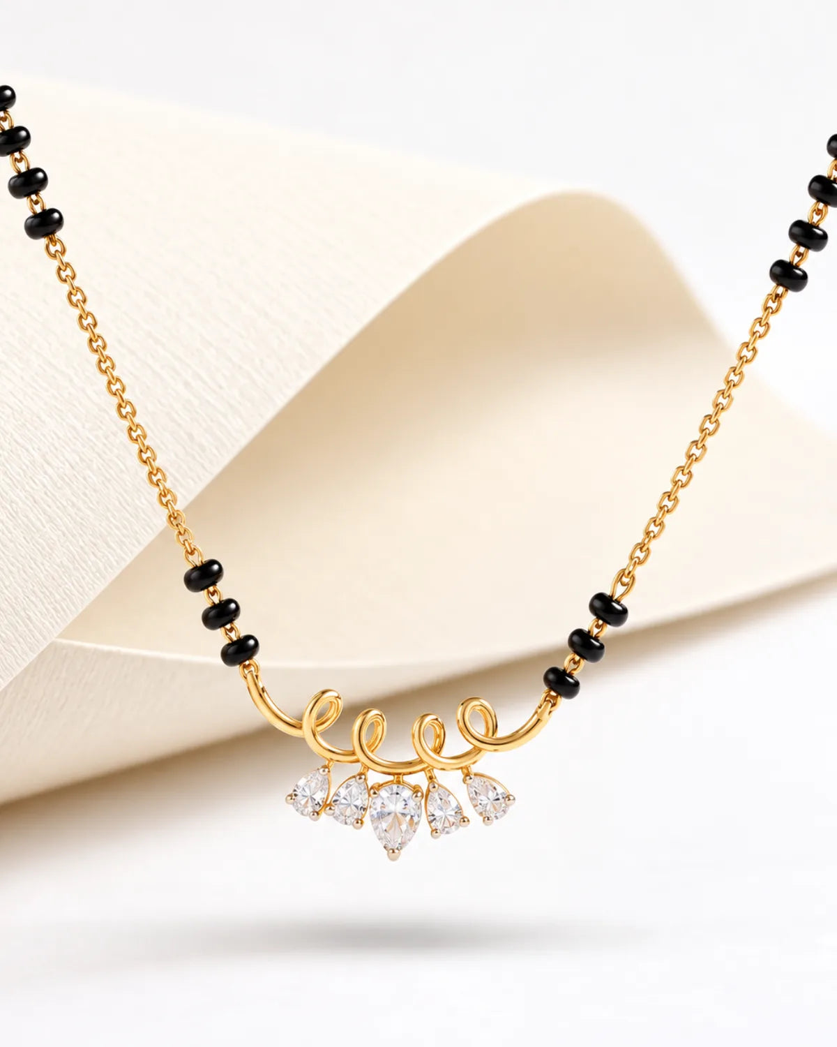 Floral Arc Mangalsutra | Gold Vermeil