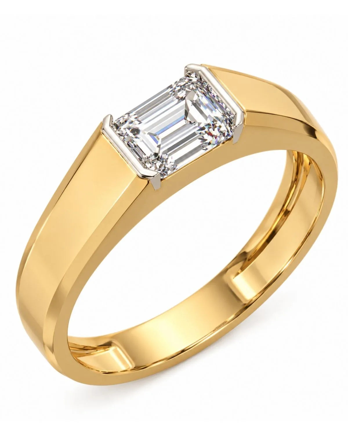 Emerald Cut Men's Moissanite Diamond Ring