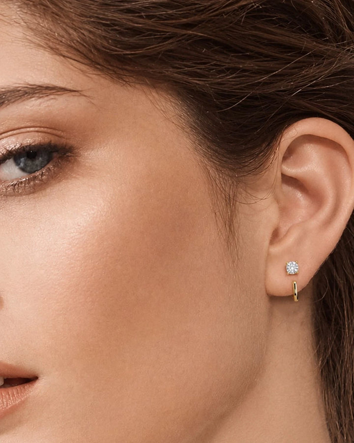 Stay Close Moissanite Hoops | Gold Vermeil