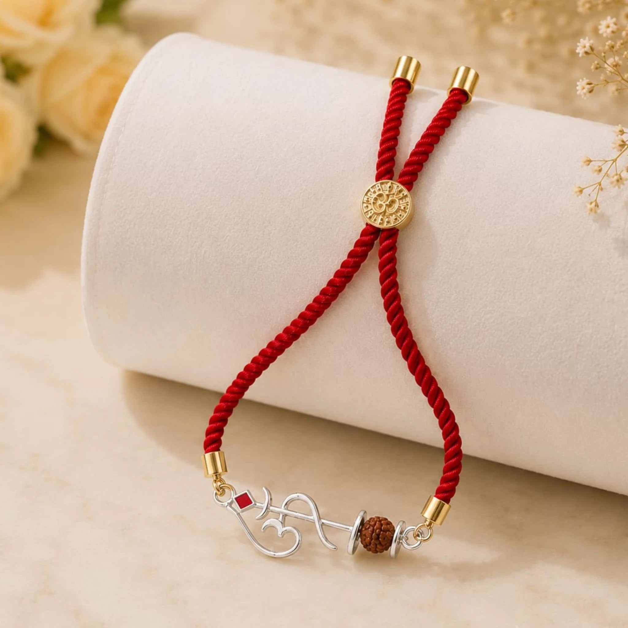Divine Rudraksha Adjustable Silver Rakhi