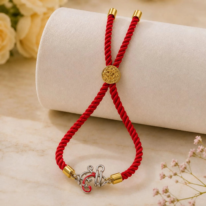 Shree Ganesh 925 Silver Adjustable Rakhi