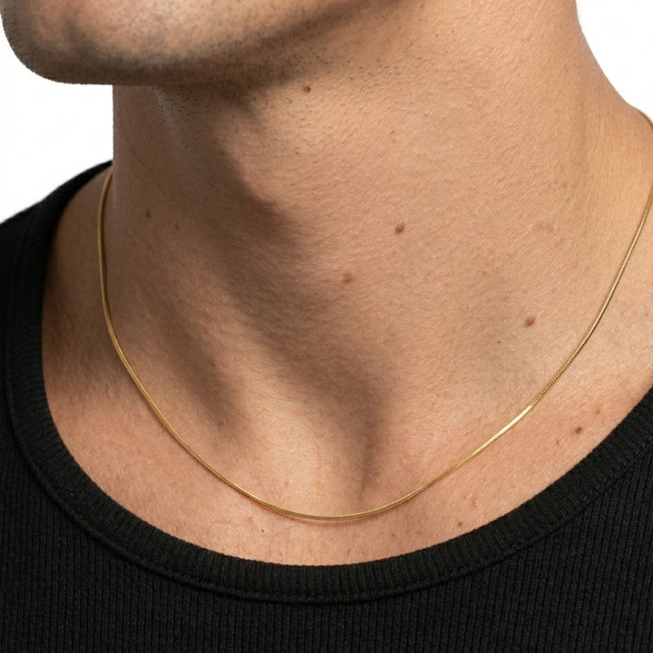Snake-Link Gold Plated Chain for Mens (18,20,21 inch)