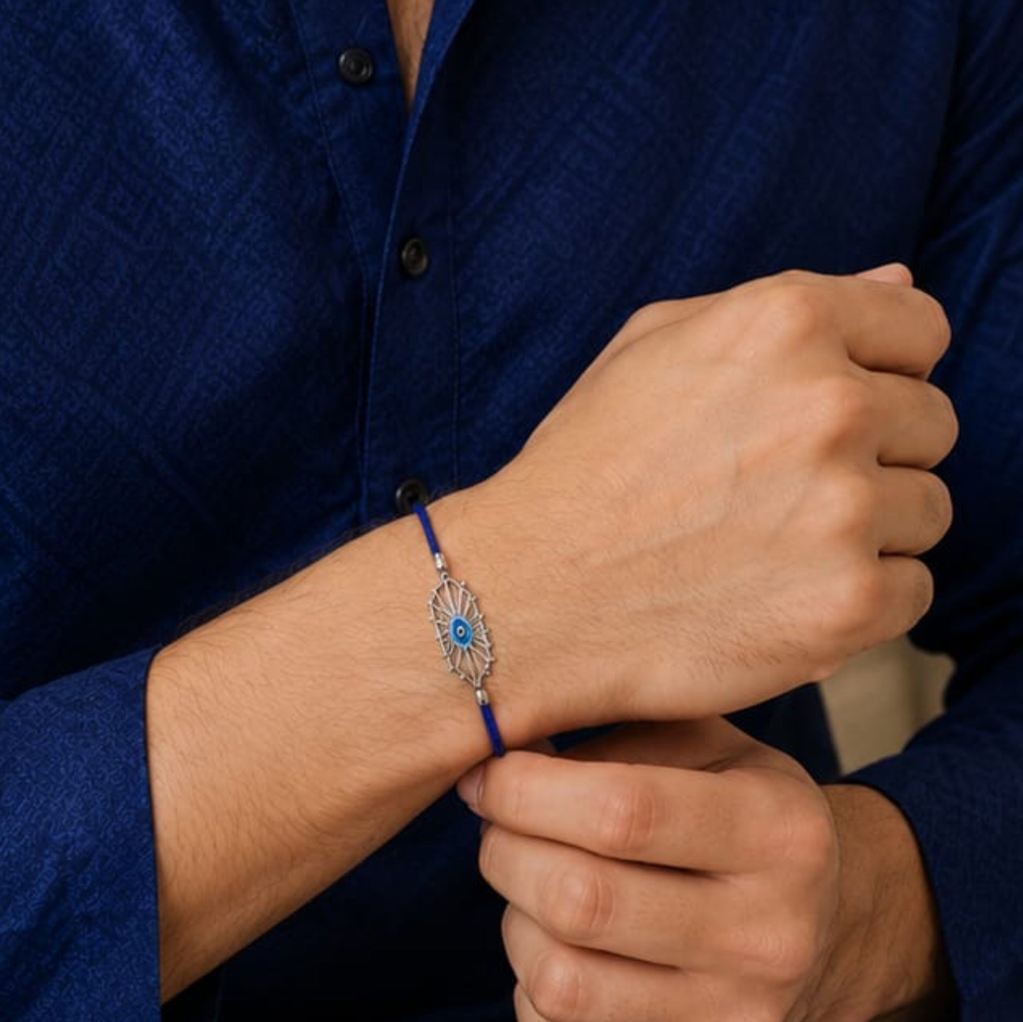 Infinity Nazar Silver Rakhi