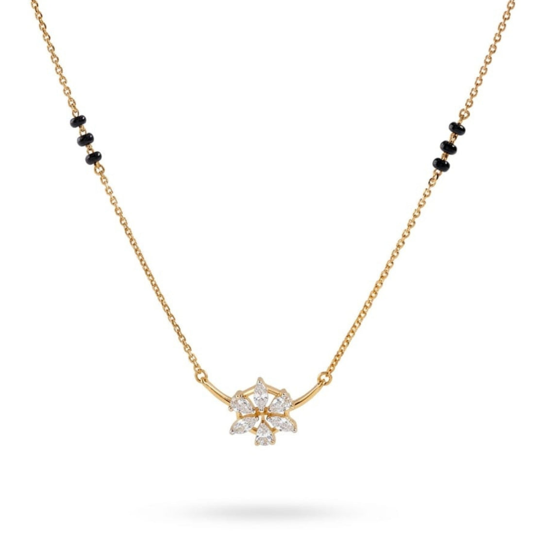 Floral Diamond Mangalsutra | Gold Vermeil