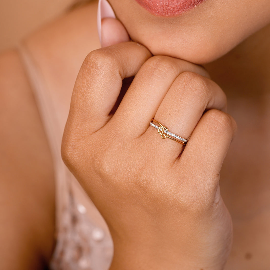 Gold Plated Knot Ring