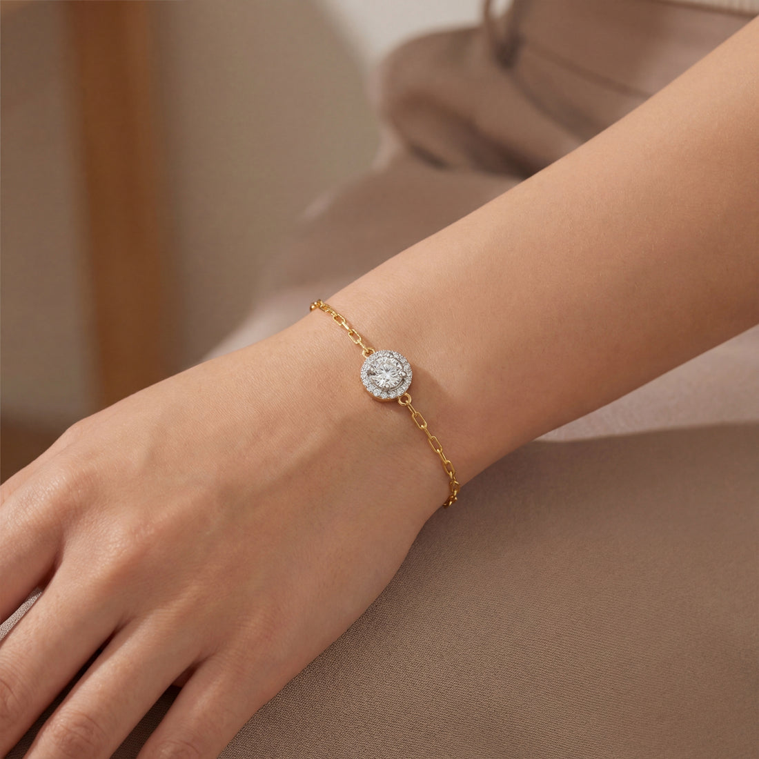 Solitaire Diamond Charm Bracelet