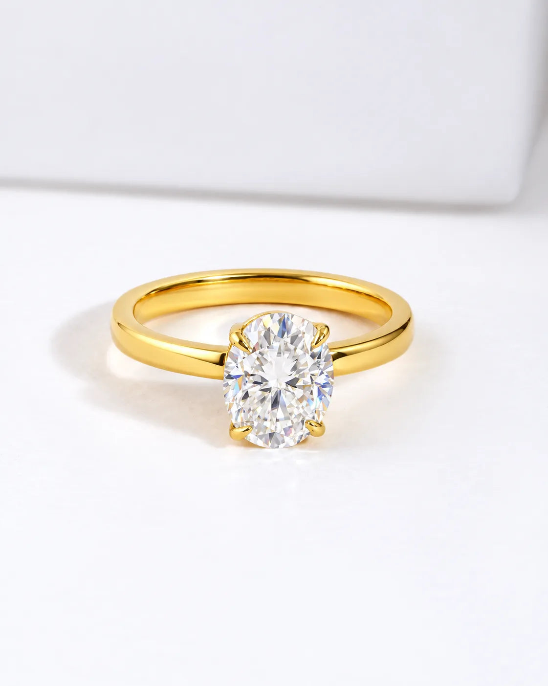 2ct Oval cut Solitaire ring | Gold Vermeil