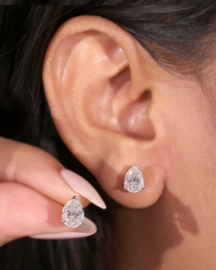 Pearl Teardrop Studs | Gold Vermeil