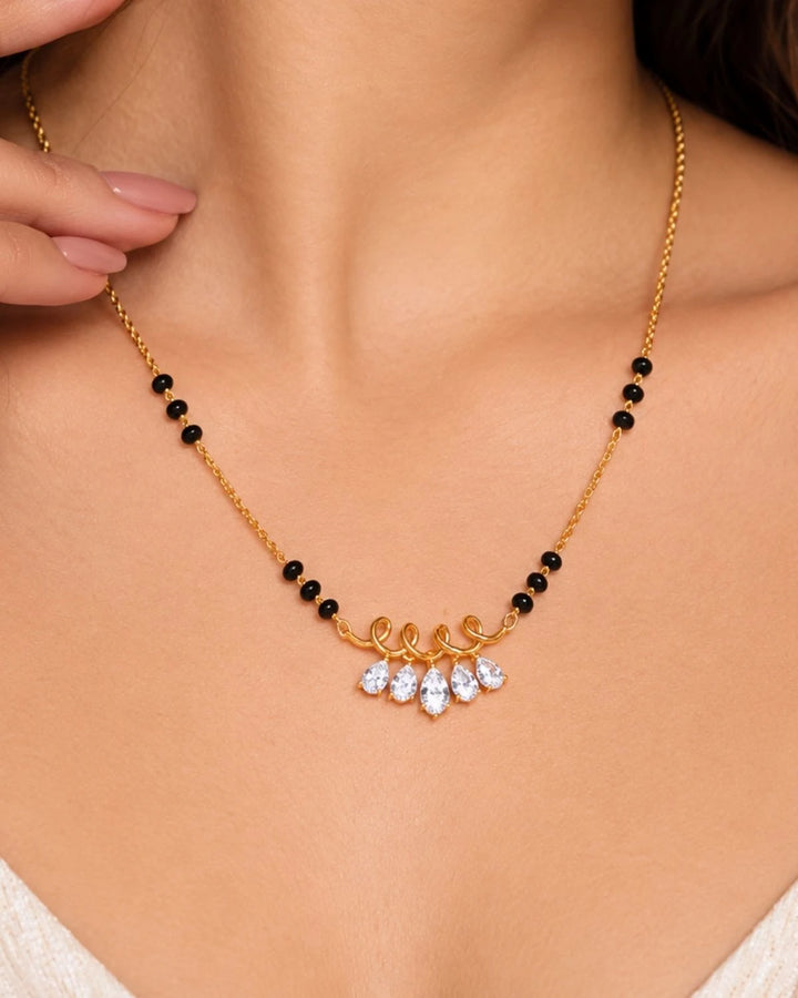 Floral Arc Mangalsutra | Gold Vermeil