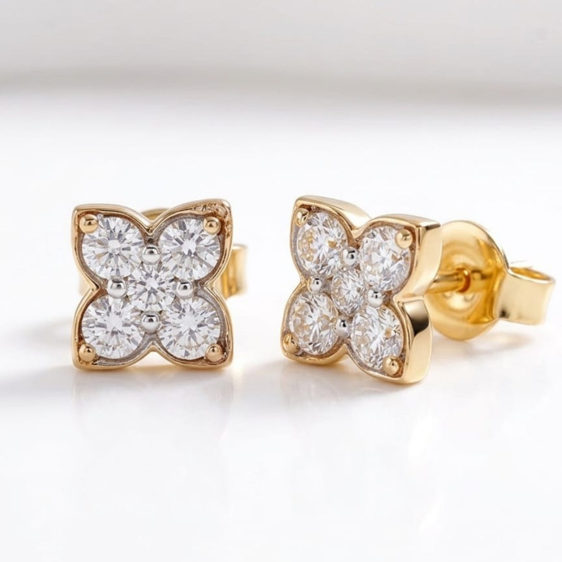 Floral Studs Earrings | Gold Vermeil