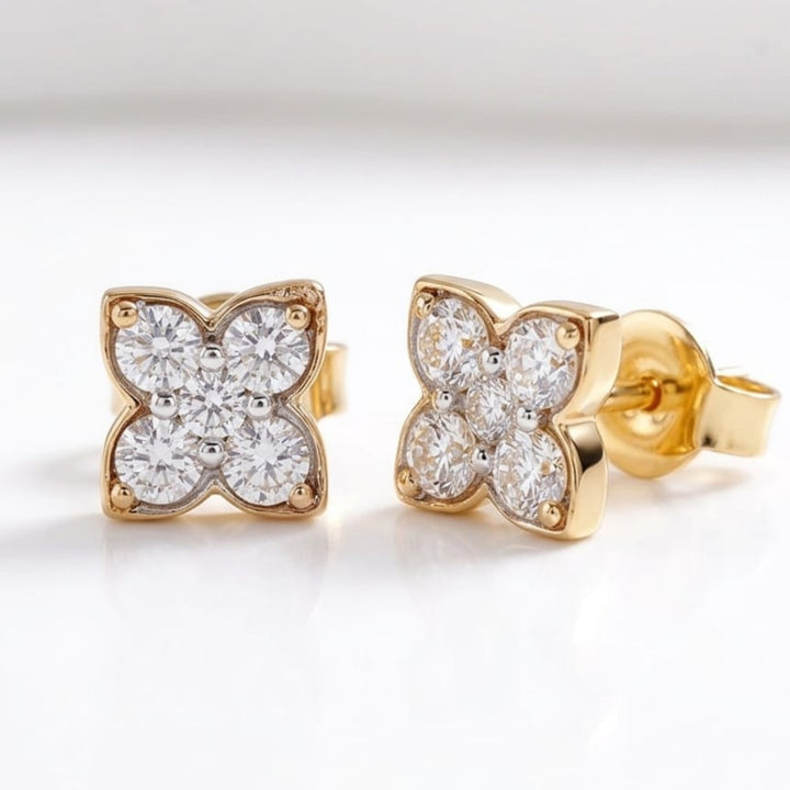 Floral Studs Earrings | Gold Vermeil