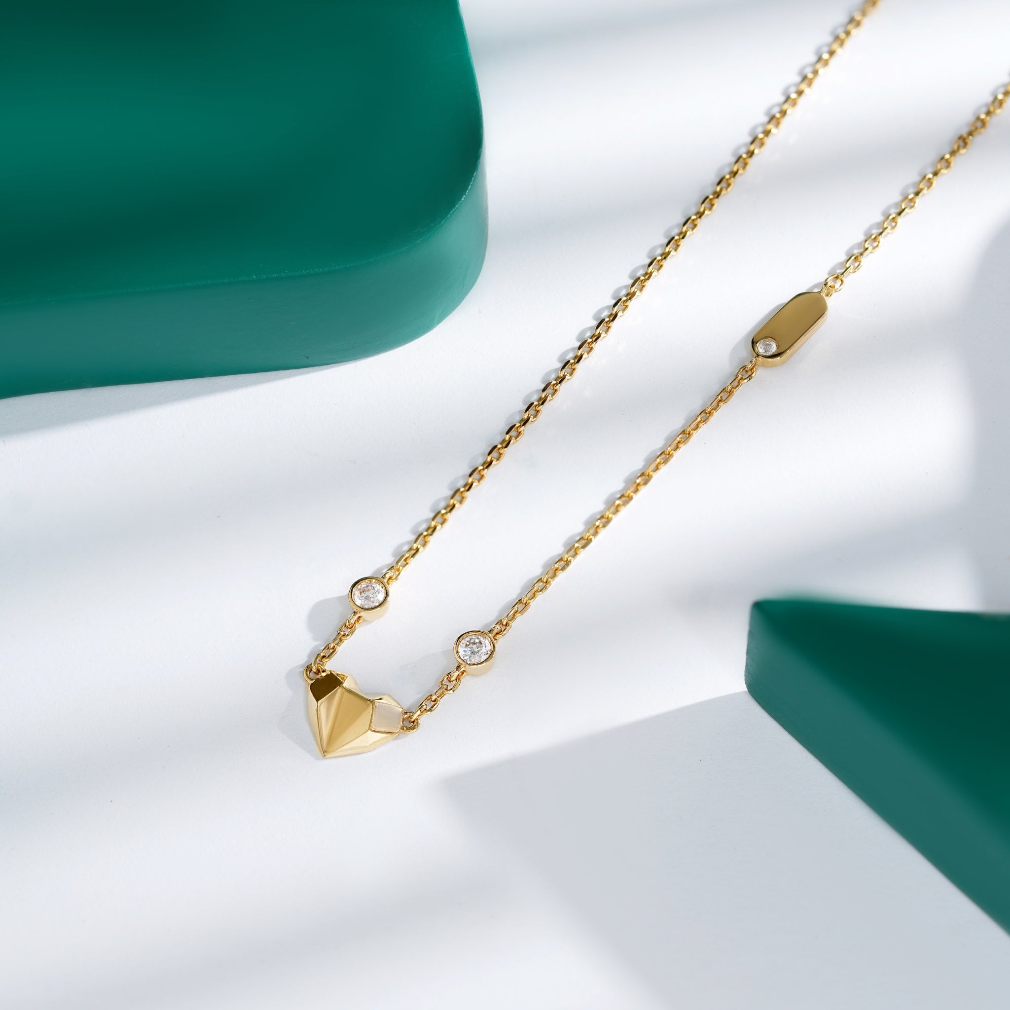Heart Monzonite Necklace