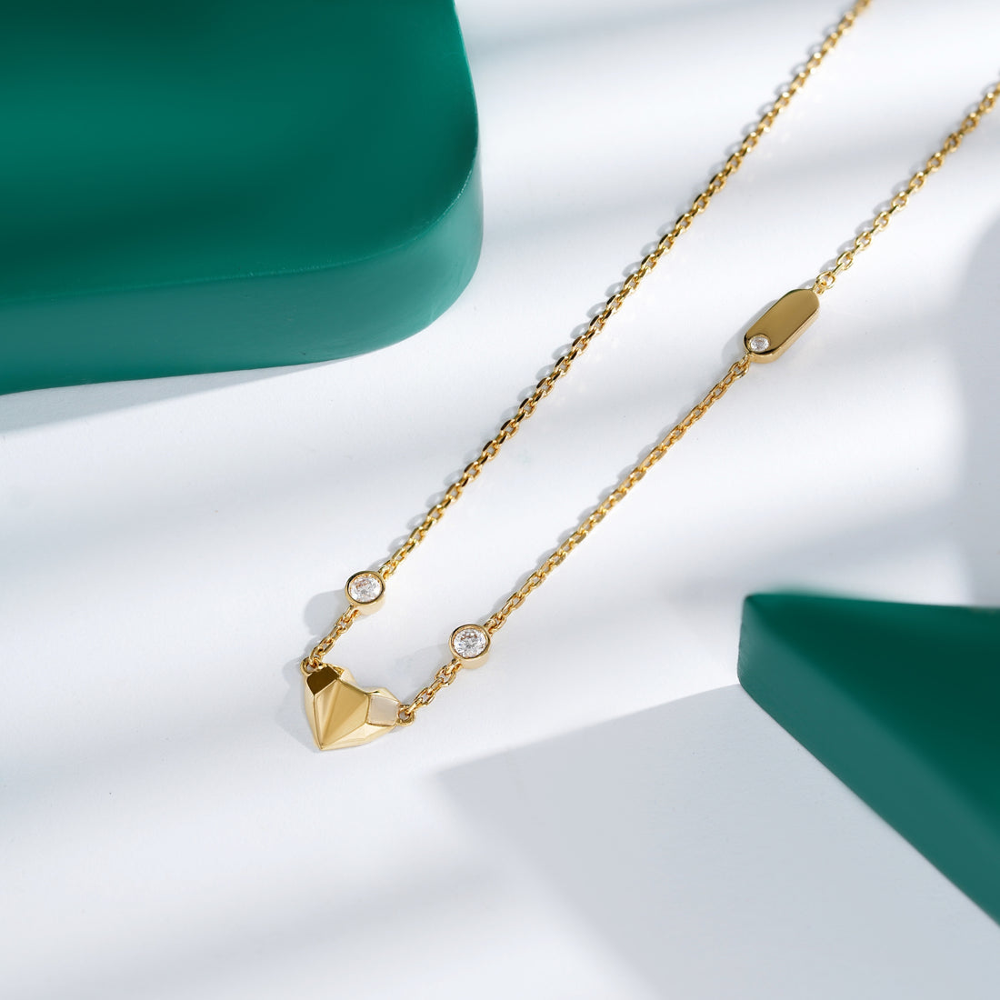 Heart Monzonite Necklace