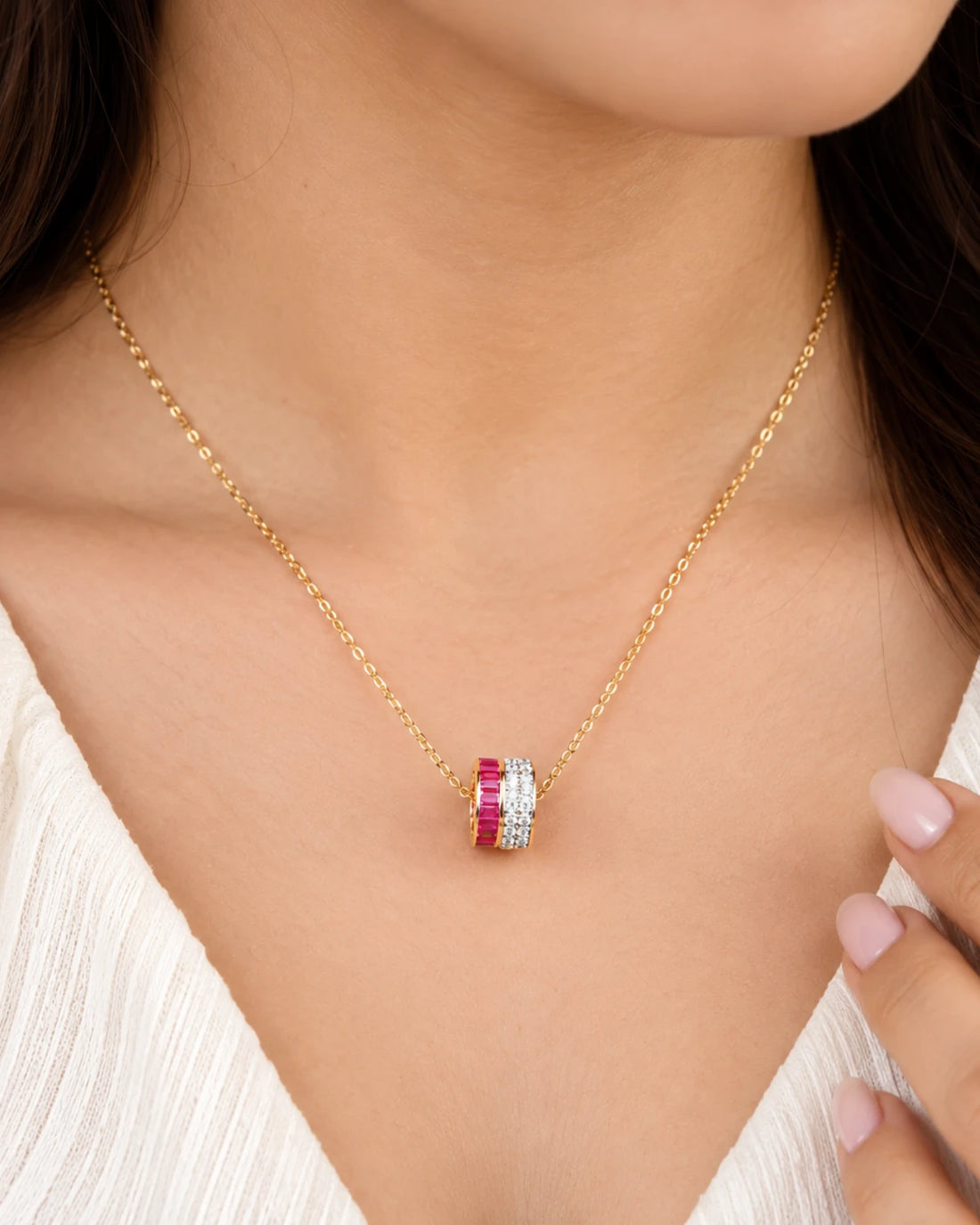 Ruby Barrel Pendant