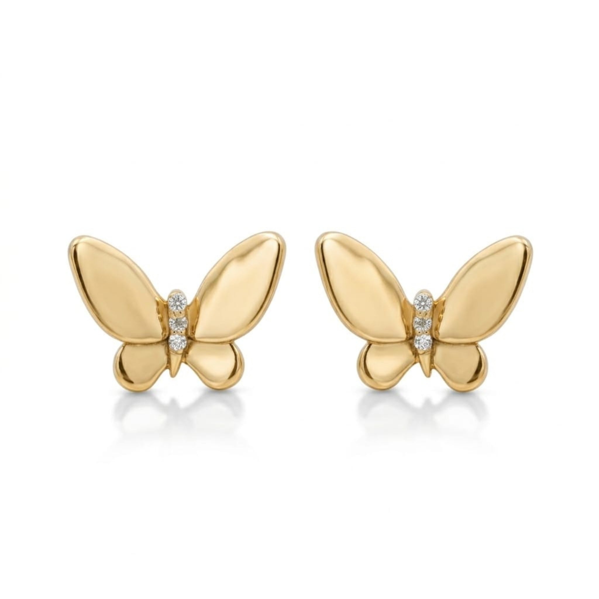 Butterfly Stud Earrings | Gold Plated