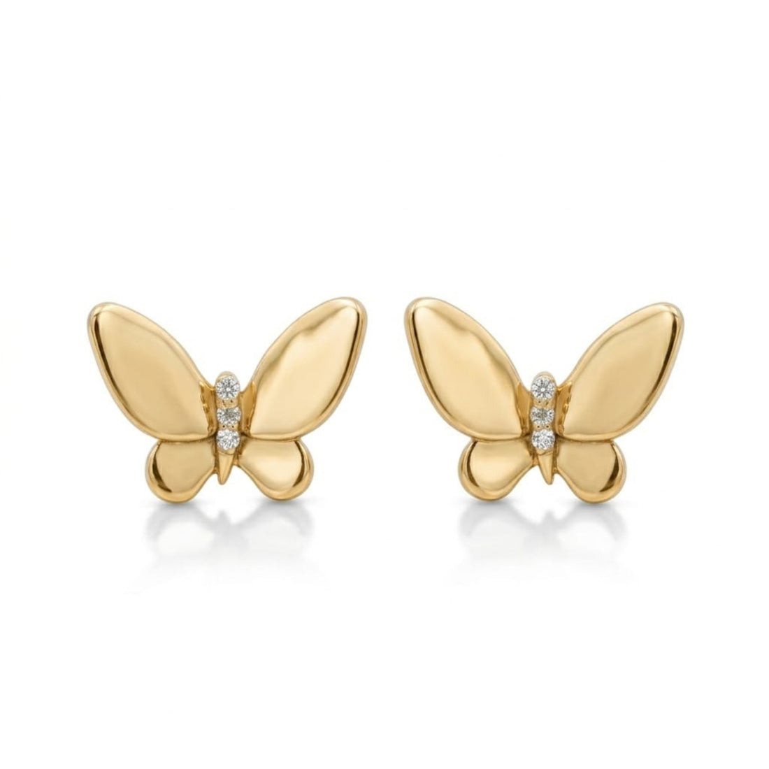 Butterfly Stud Earrings | Gold Plated