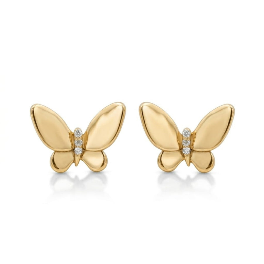 Butterfly Stud Earrings | Gold Plated