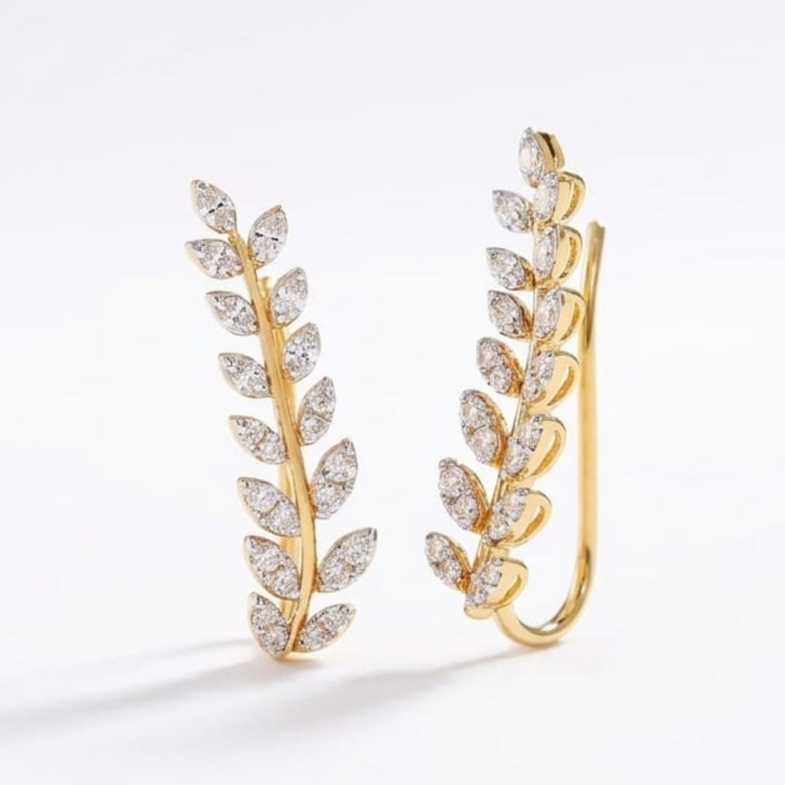 Leafy Diamond Ear Cuff | Gold Vermeil