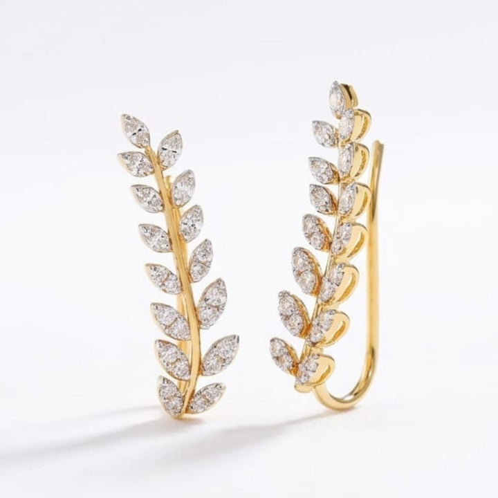 Leafy Diamond Ear Cuff | Gold Vermeil