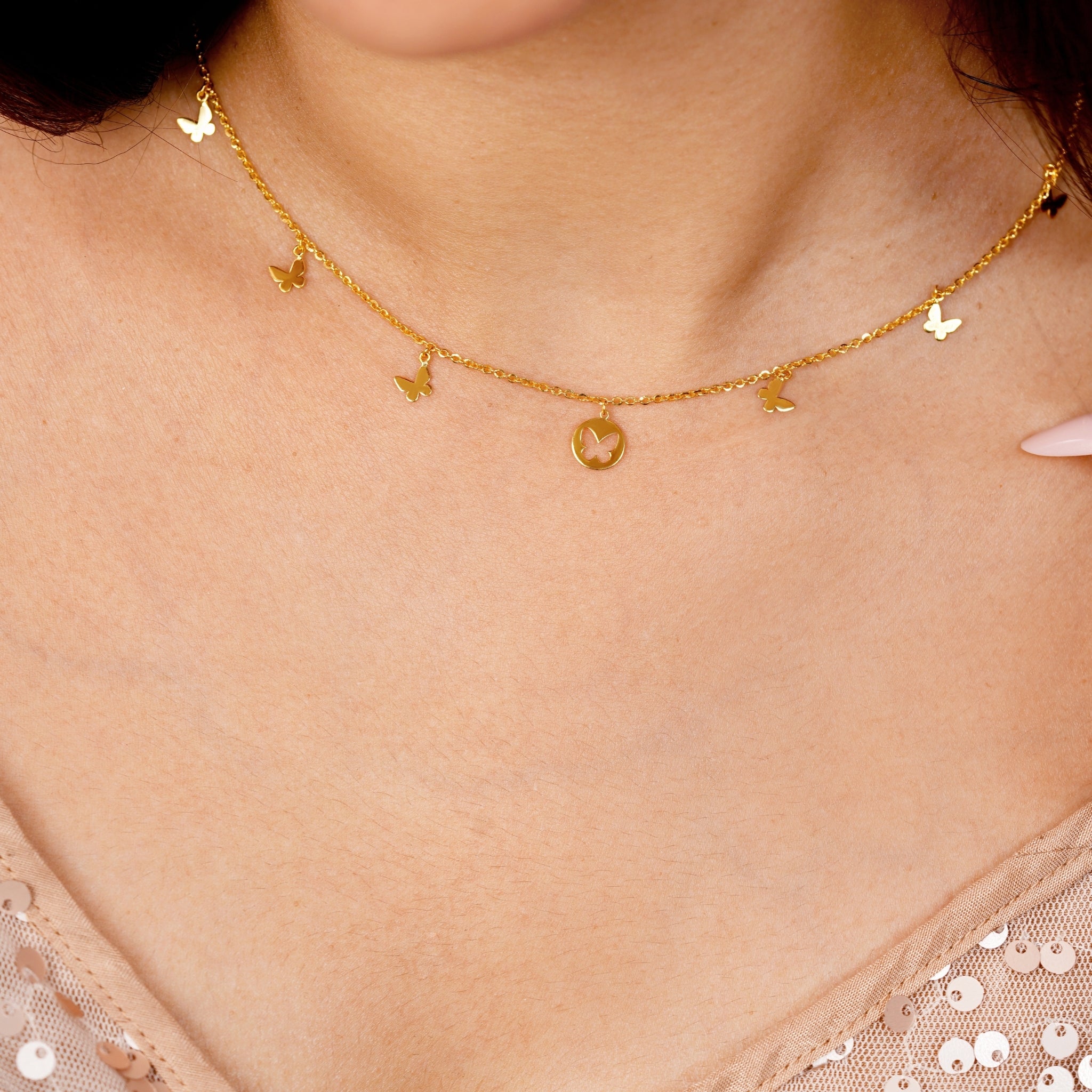 Boho Butterfly Charm Necklace