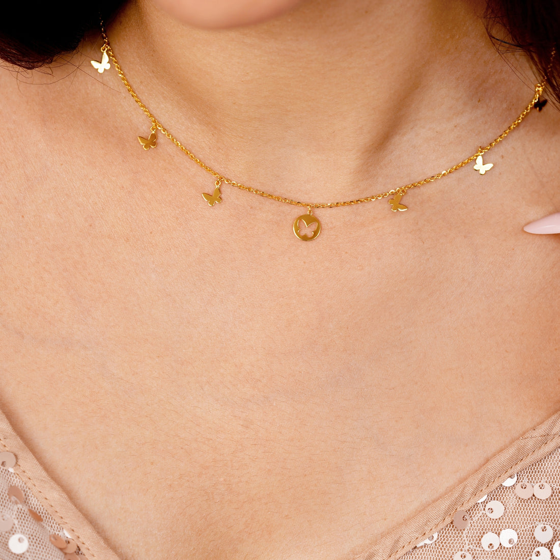 Boho Butterfly Charm Necklace