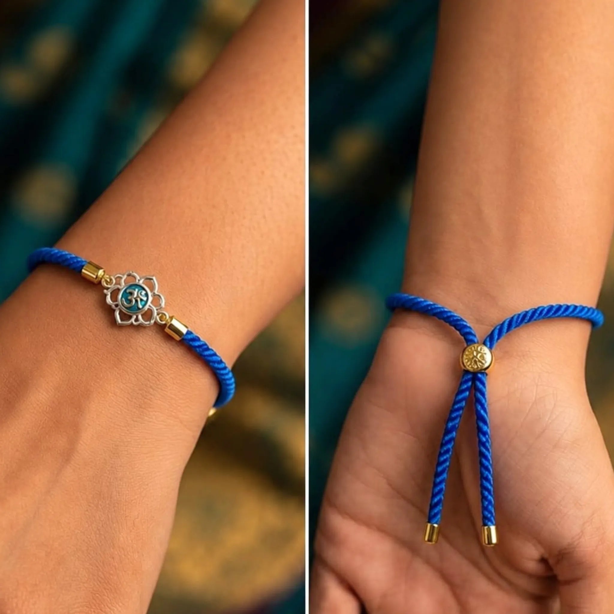 Divine Lotus Om Silver Rakhi