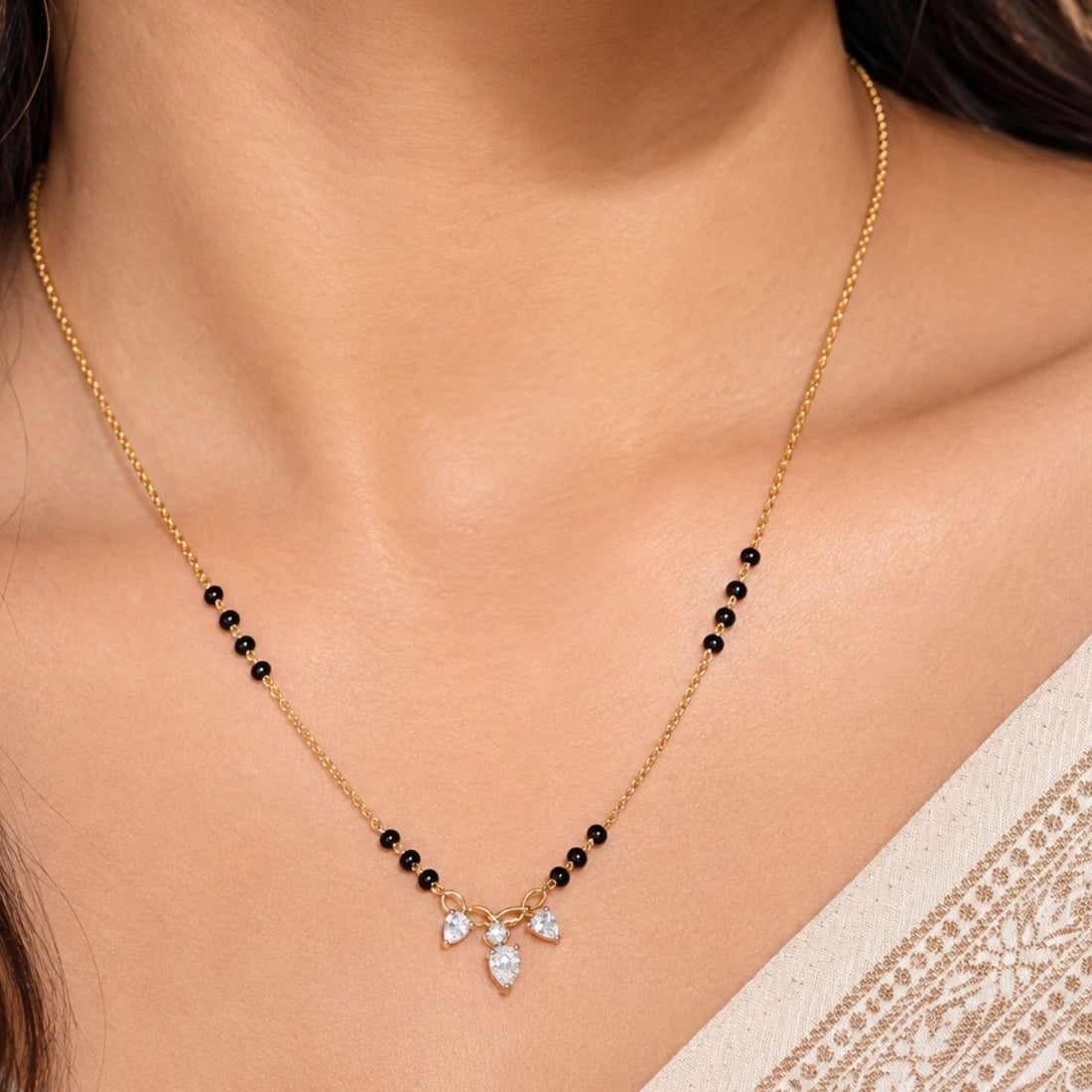 Pear Drop Mangalsutra | Gold Vermeil