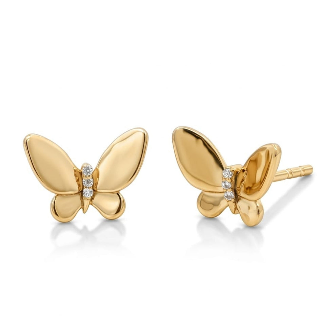 Butterfly Stud Earrings | Gold Plated
