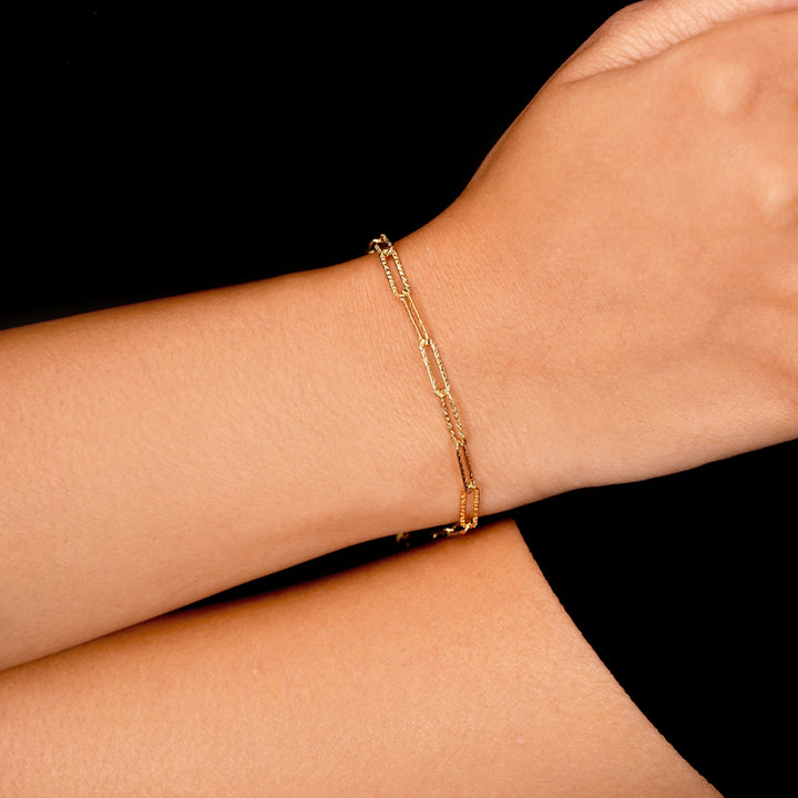 Gold Paperclip Chain Bracelet