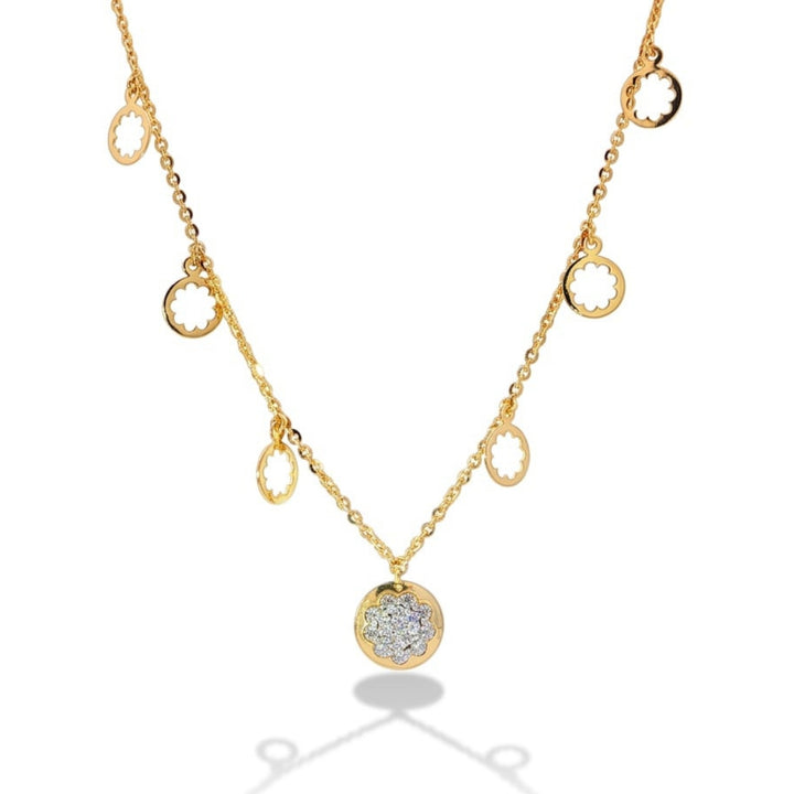 Floral Diamond Charm Necklace