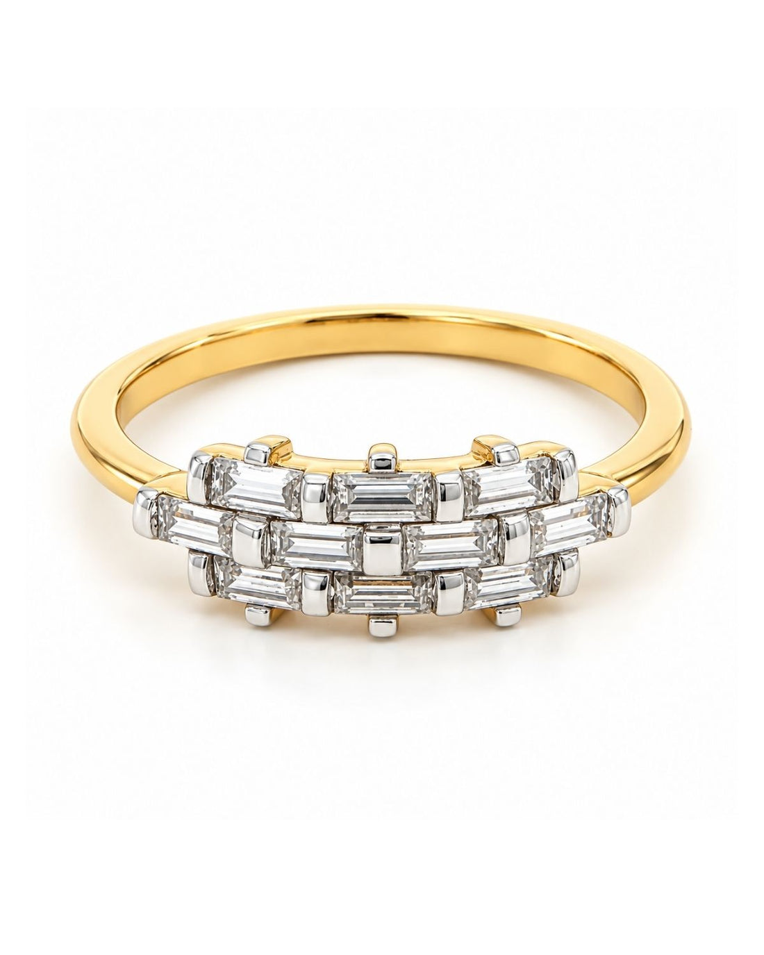 Gold Plated Baguette Diamond Ring