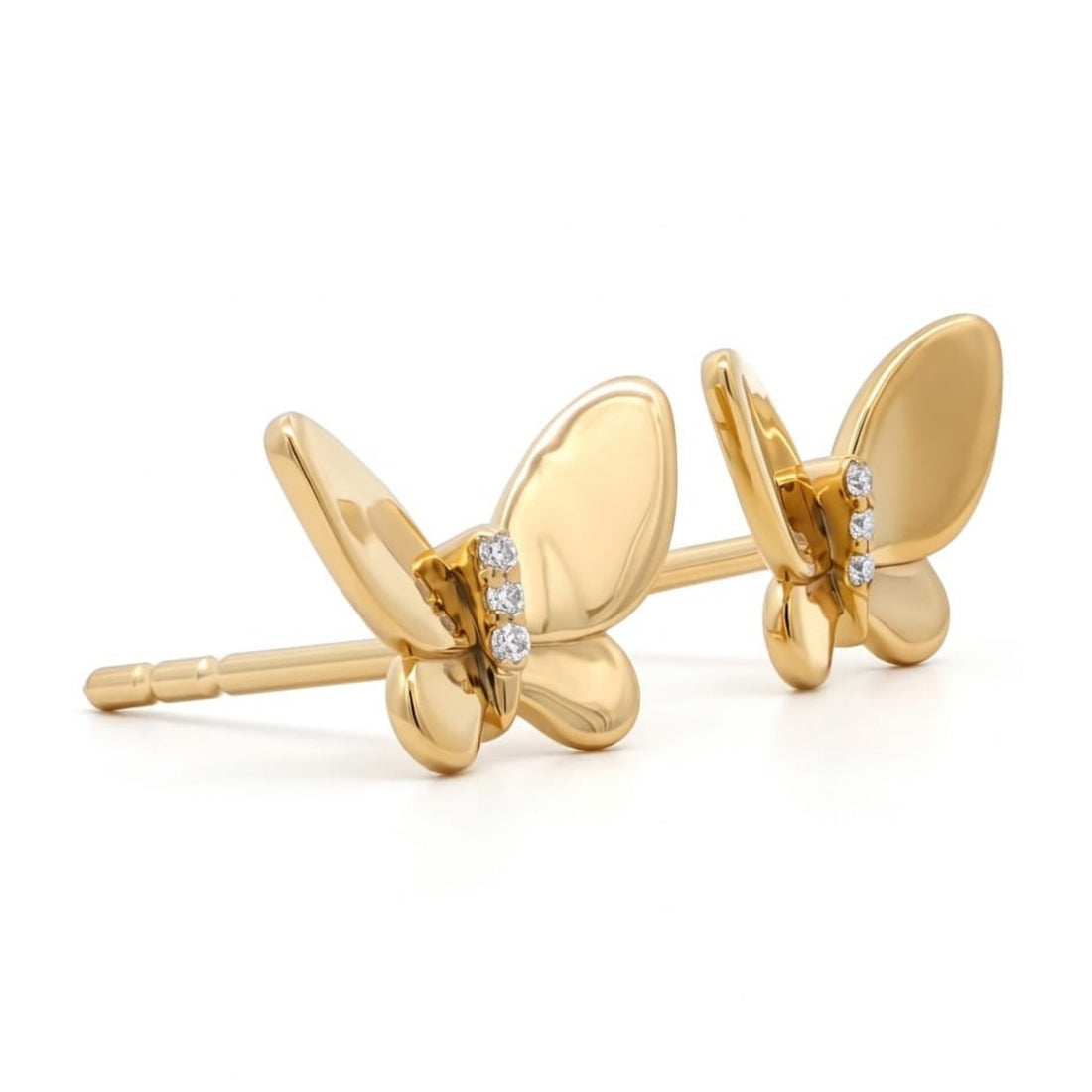 Butterfly Stud Earrings | Gold Plated