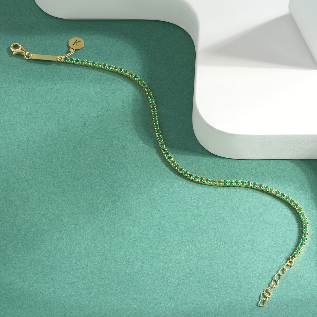 Green Sparkle Tennis Bracelet