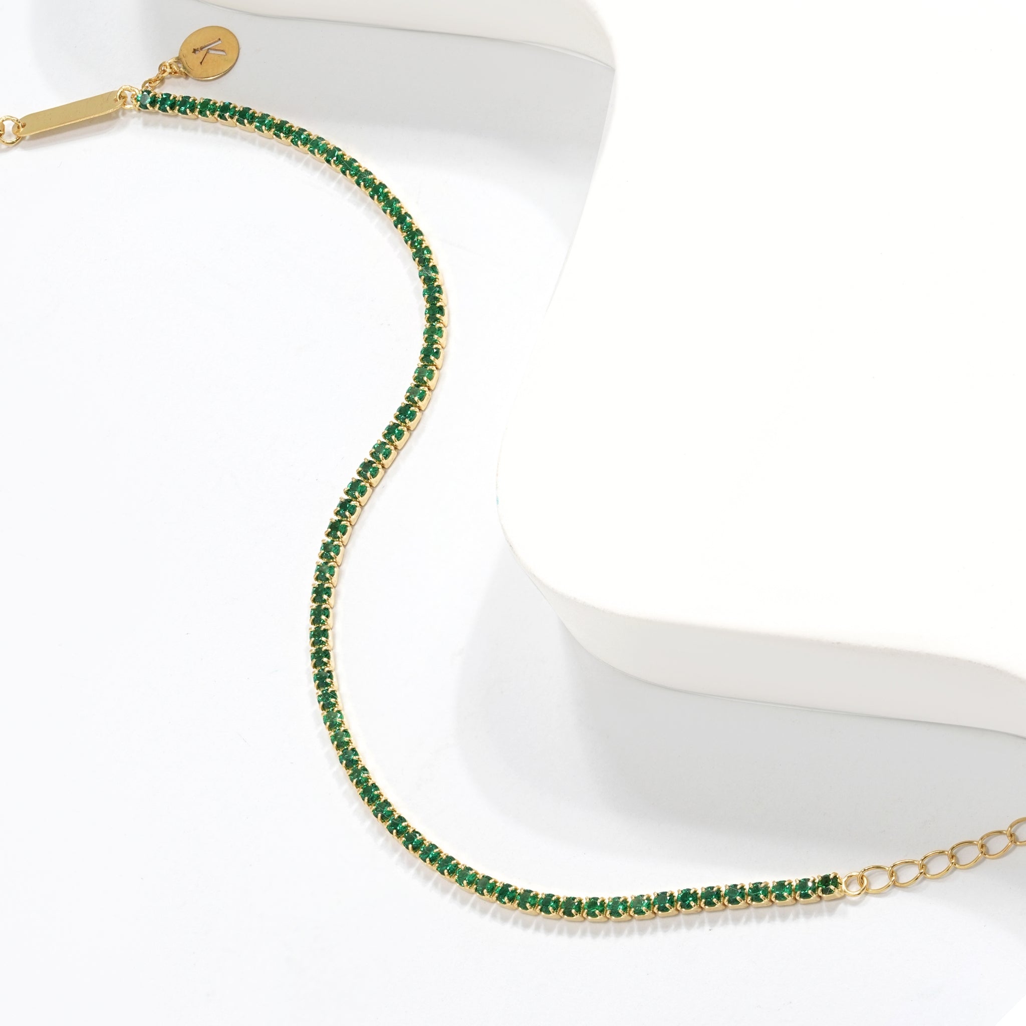 Green Sparkle Tennis Bracelet