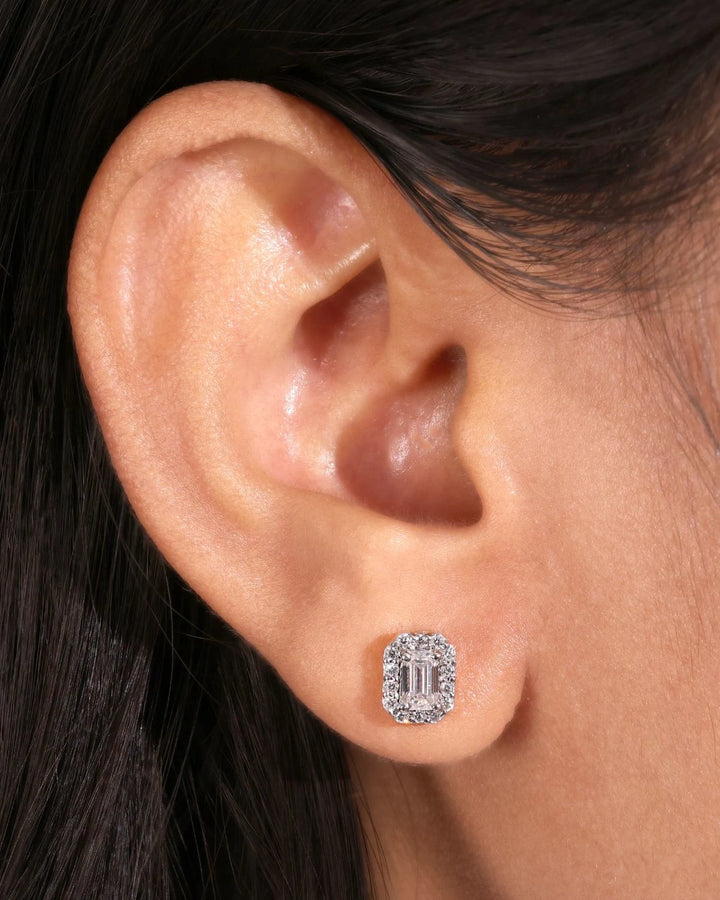 Emerald Halo Studs | Gold Vermeil
