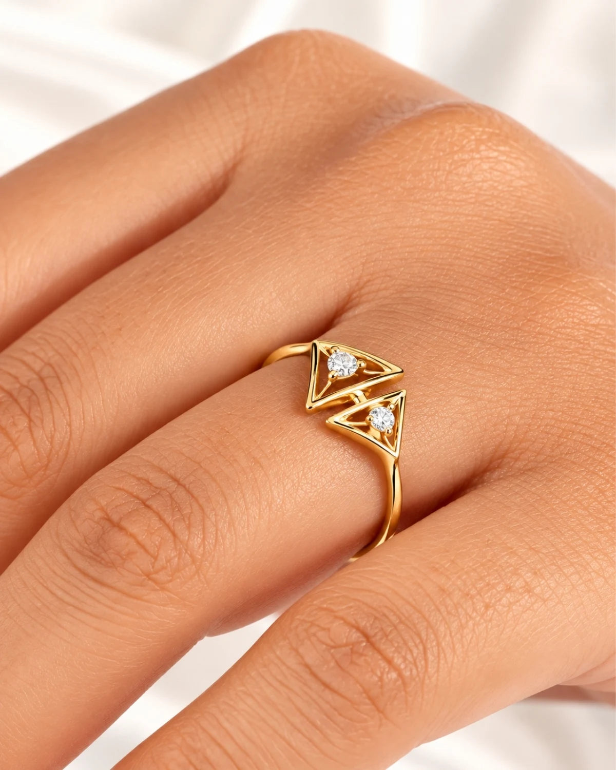 Trigon open ring | Gold Vermeil