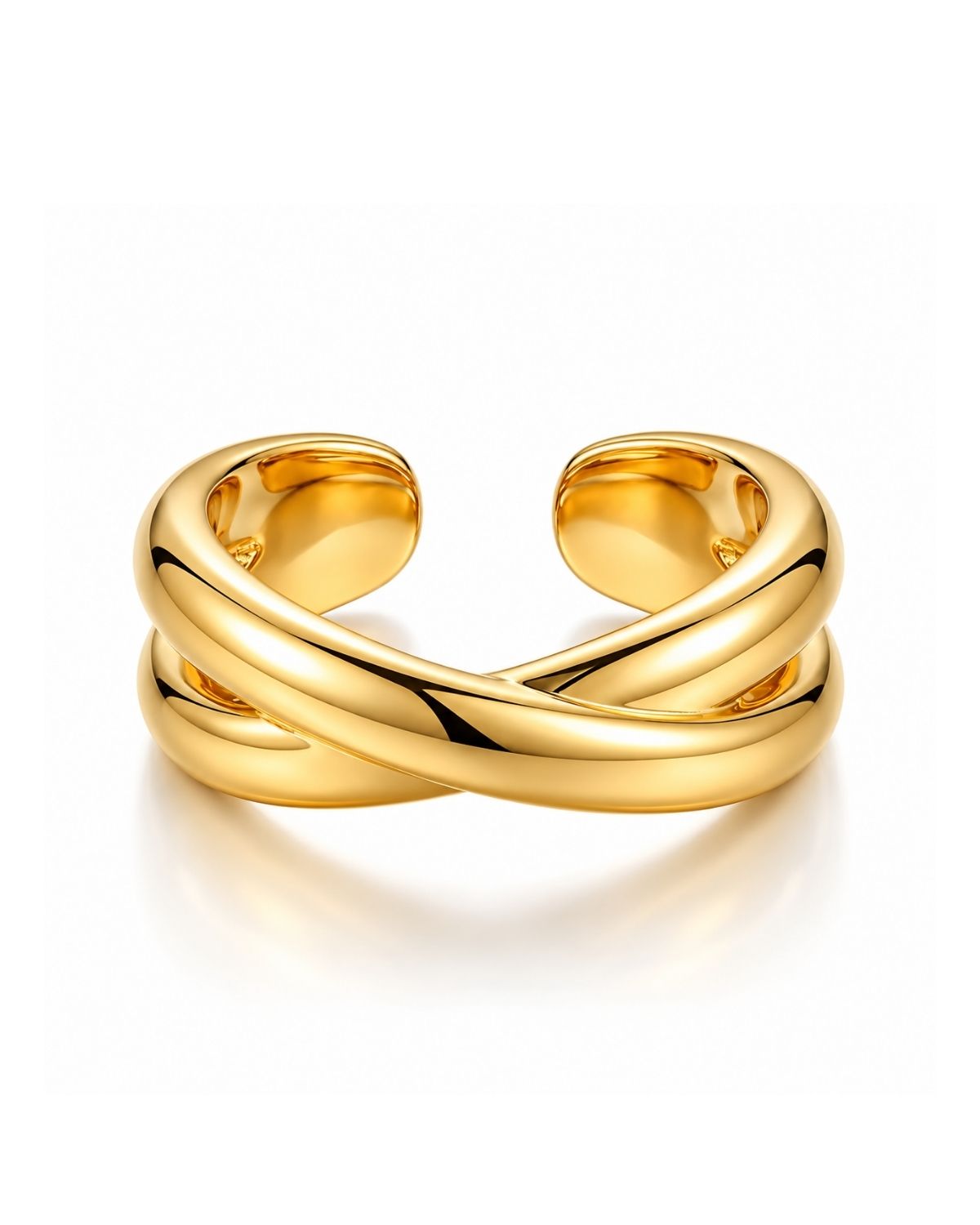 Gold-Plated Adjustable Crossover Ring