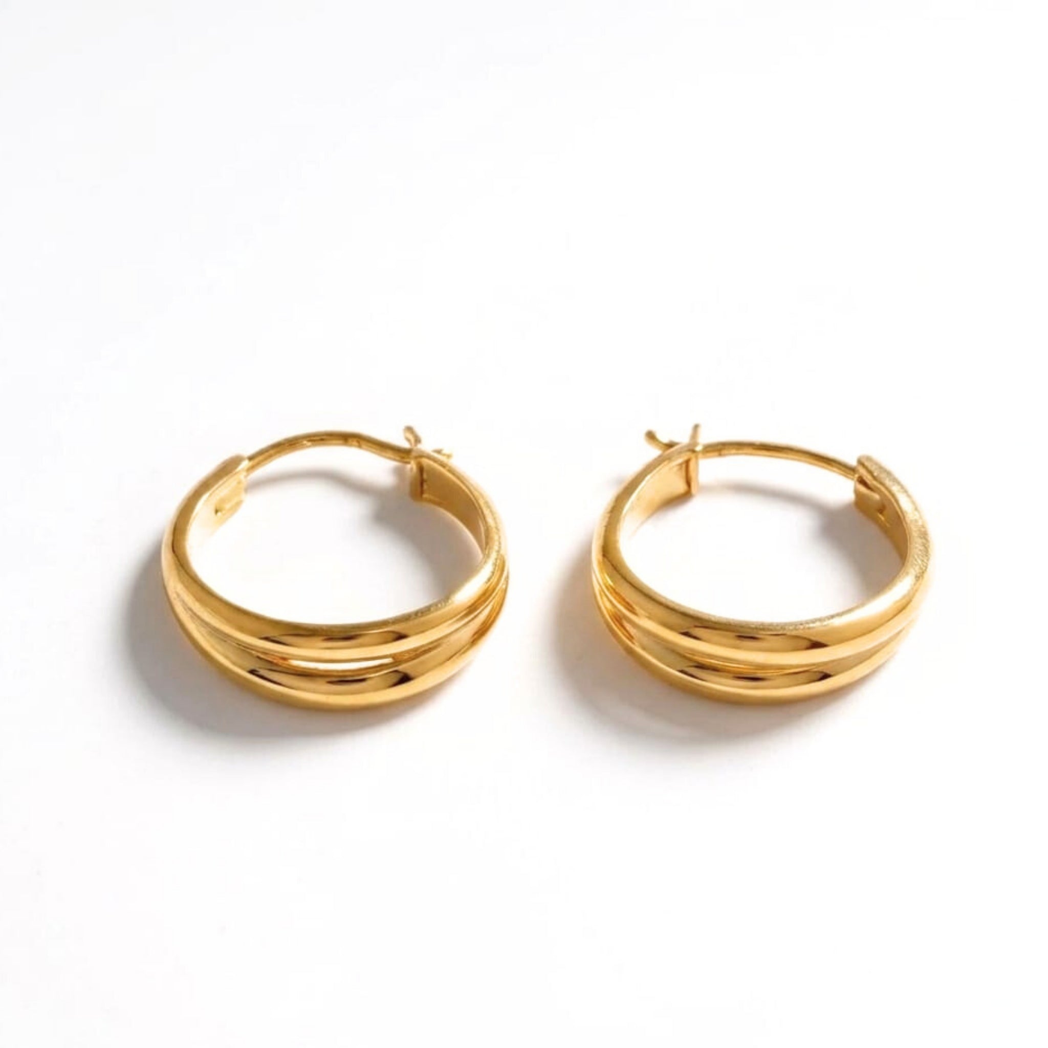 Crossover Gold Hoop Earrings
