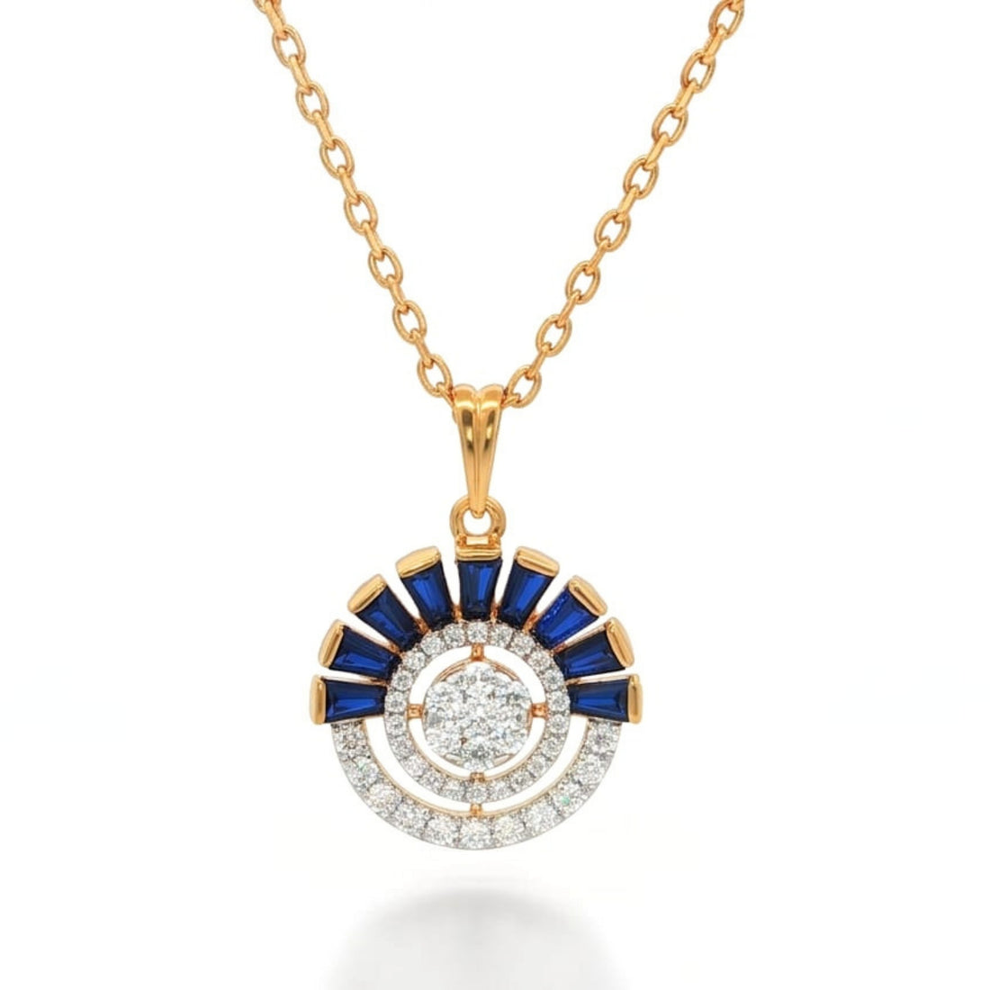 Aura Sapphire Sunburst Pendant