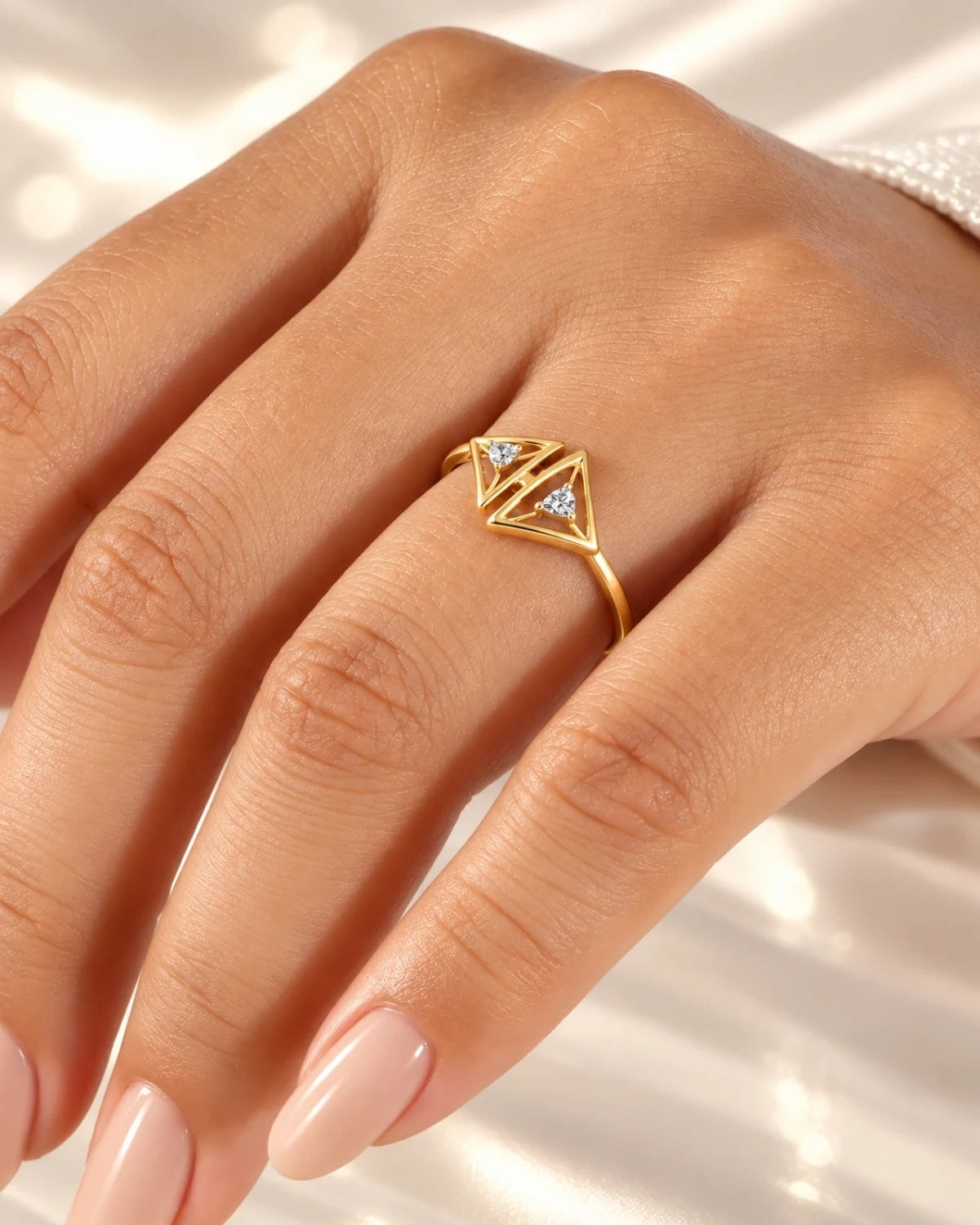 Trigon open ring | Gold Vermeil